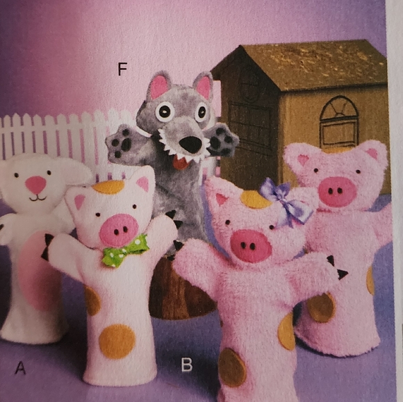 Animal puppet show DIY McCall's Crafts sewing patterns #M6671, NEW in package! - Picture 5 of 10